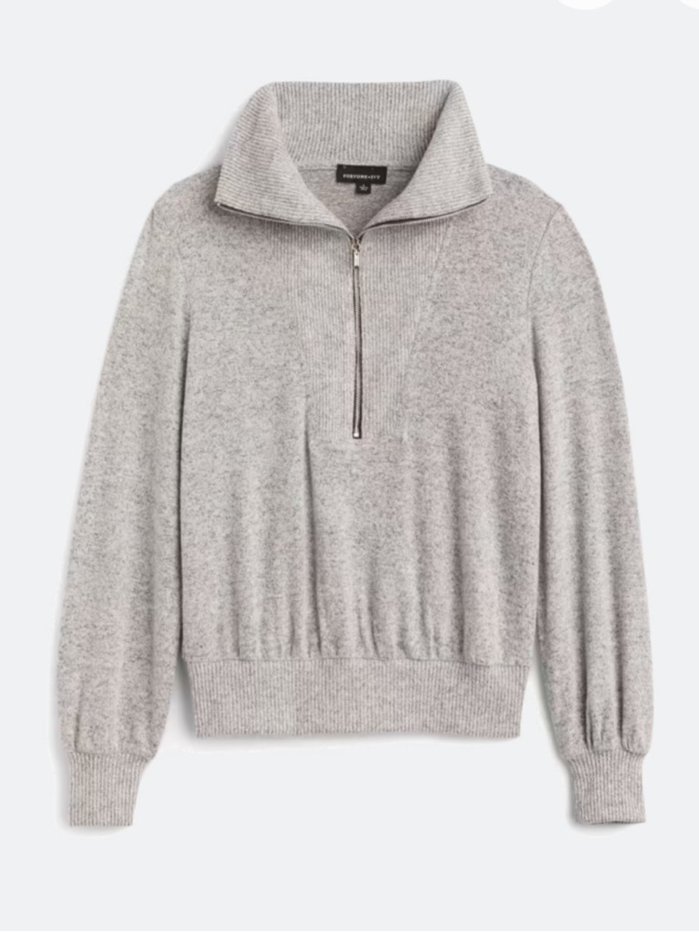 Fortune & Ivy Elizabeth Half Zip Knit Top